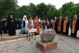 Освящение закладного камня в основание памятника в честь благоверного князя Александра Невского в Алма-Ате