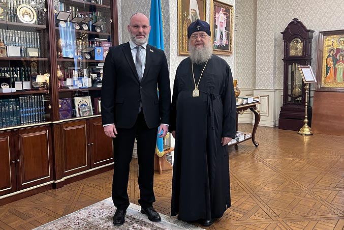 Состоялась встреча митрополита Александра с новоназначенным генеральным консулом Республики Беларусь в Алма-Ате Д.В. Мелешкиным