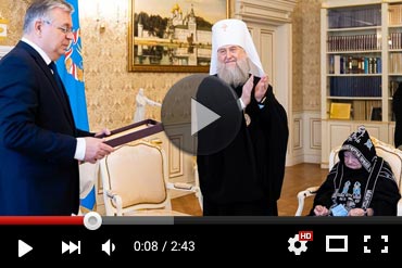 Награждение 100-летней насельницы Иверско-Серафимовского монастыря Алма-Аты схимонахини Ирины (Любицкой) (ВИДЕО)