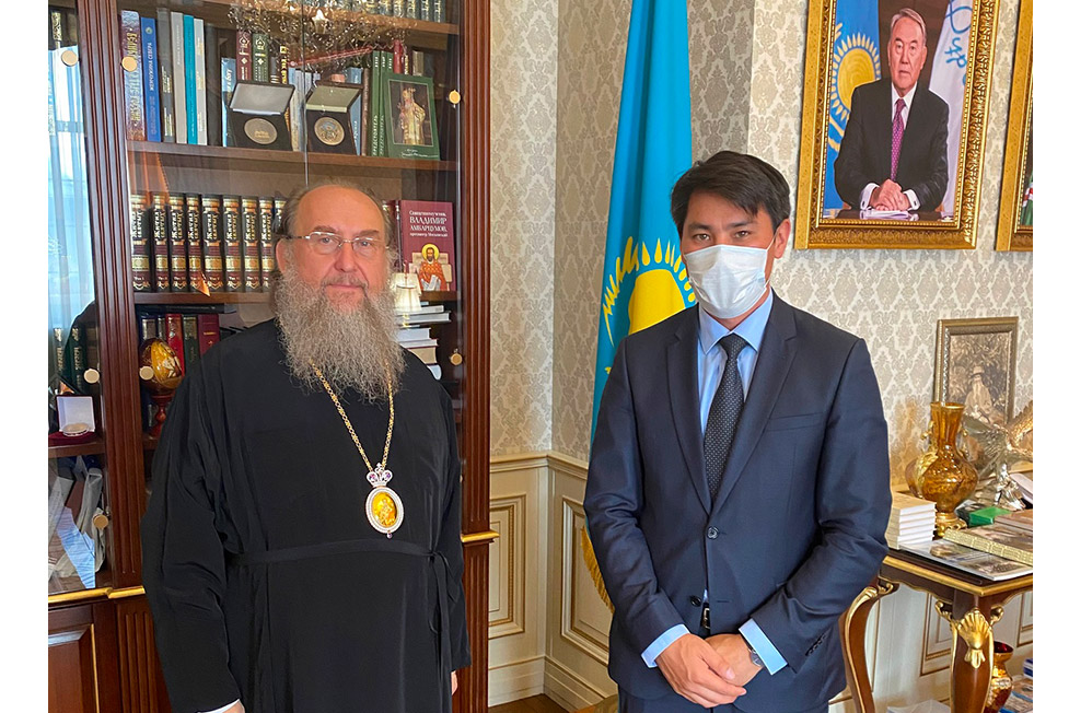 Состоялась встреча митрополита Александра с новоназначенным руководителем Управления по делам религий города Алма-Аты