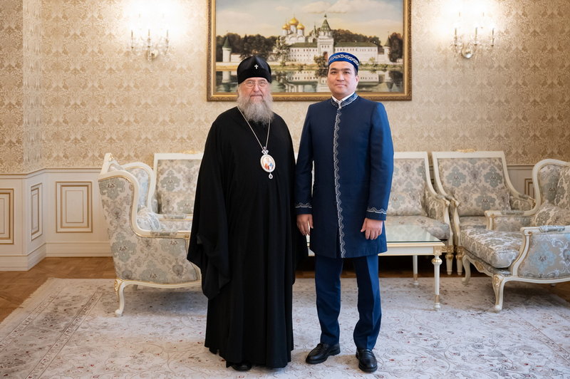 Состоялась встреча митрополита Астанайского и Казахстанского Александра с главным имамом центральной мечети Алма-Аты Толеби Оспаном